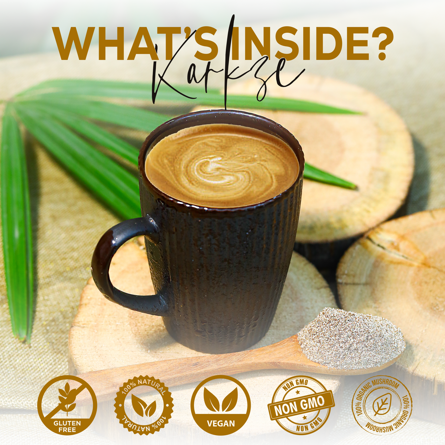 KARKZE Organic Mushroom Coffee 30 Servings