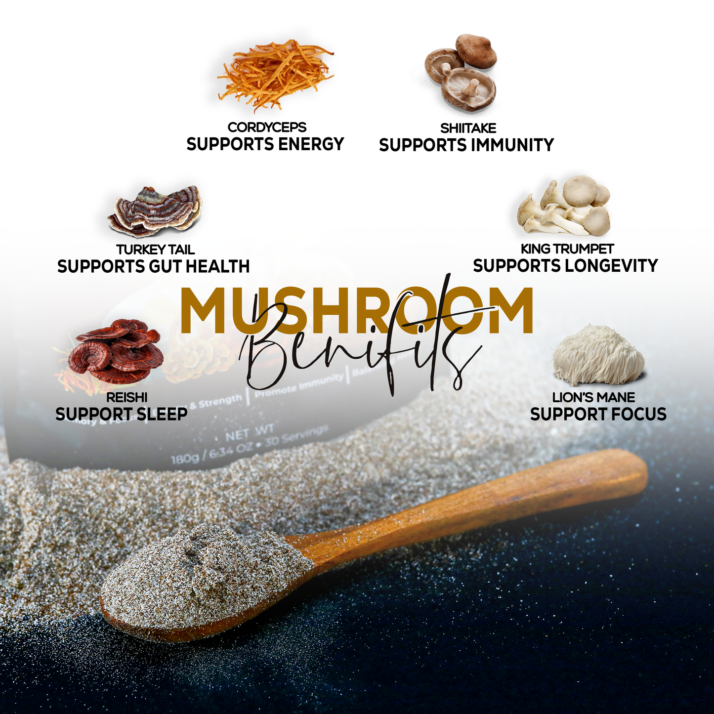 KARKZE Organic Mushroom Coffee 30 Servings
