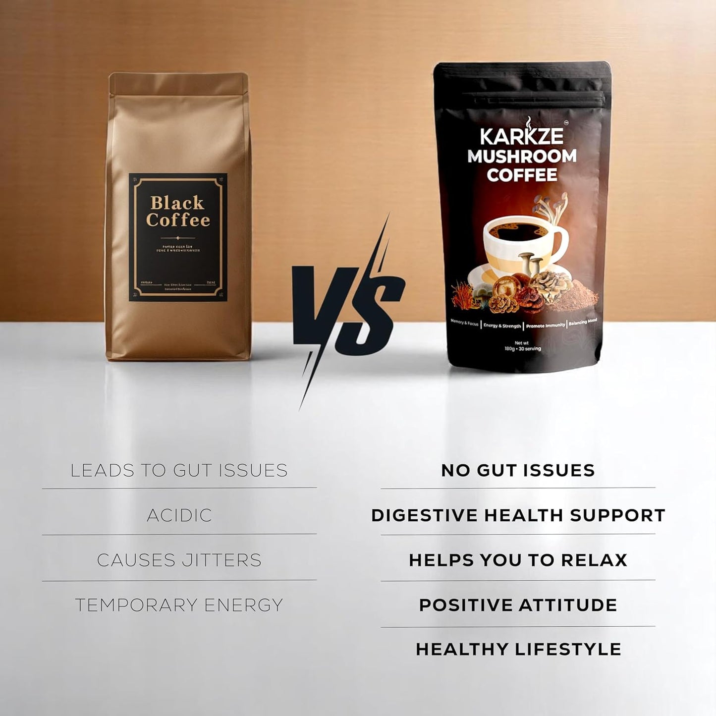 KARKZE Organic Mushroom Coffee 30 Servings